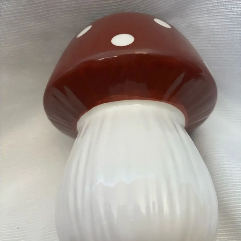 Red and White Ceramic Mushroom Decor